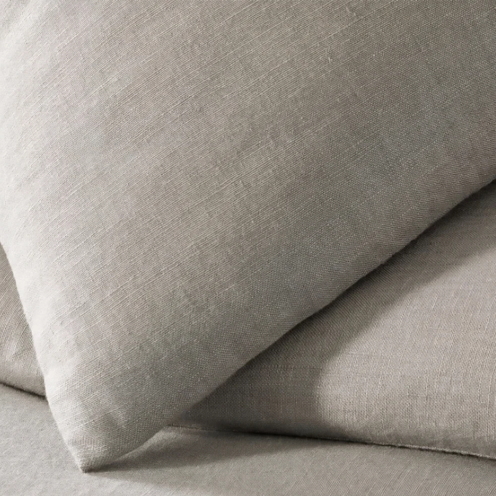 European Flax Linen King Sham,Warm Gray Melange, Retail Price $59.00 USD